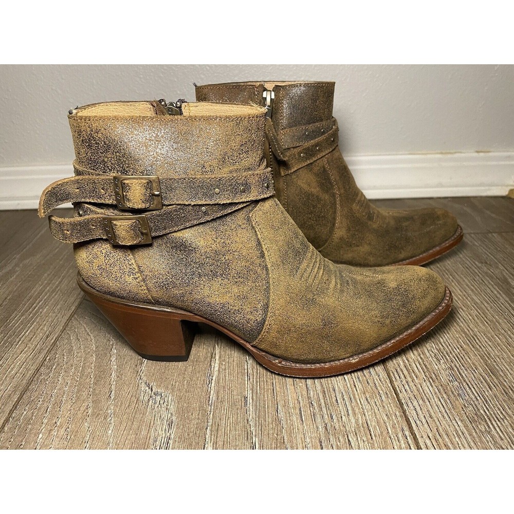 Shyanne Womens Brown Leather Boots Size 6.5